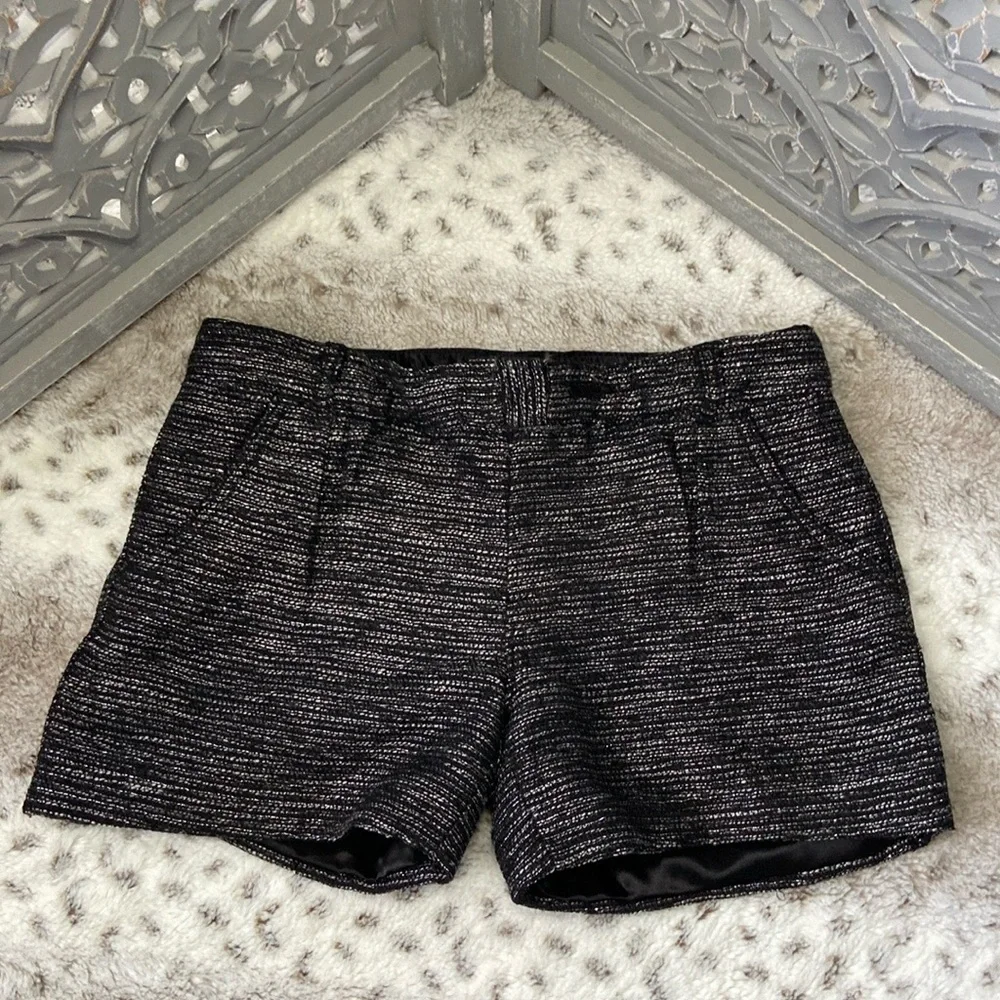 GAP Kids tweed shorts girls size 14 silver metallic stripes dark feminine witchy